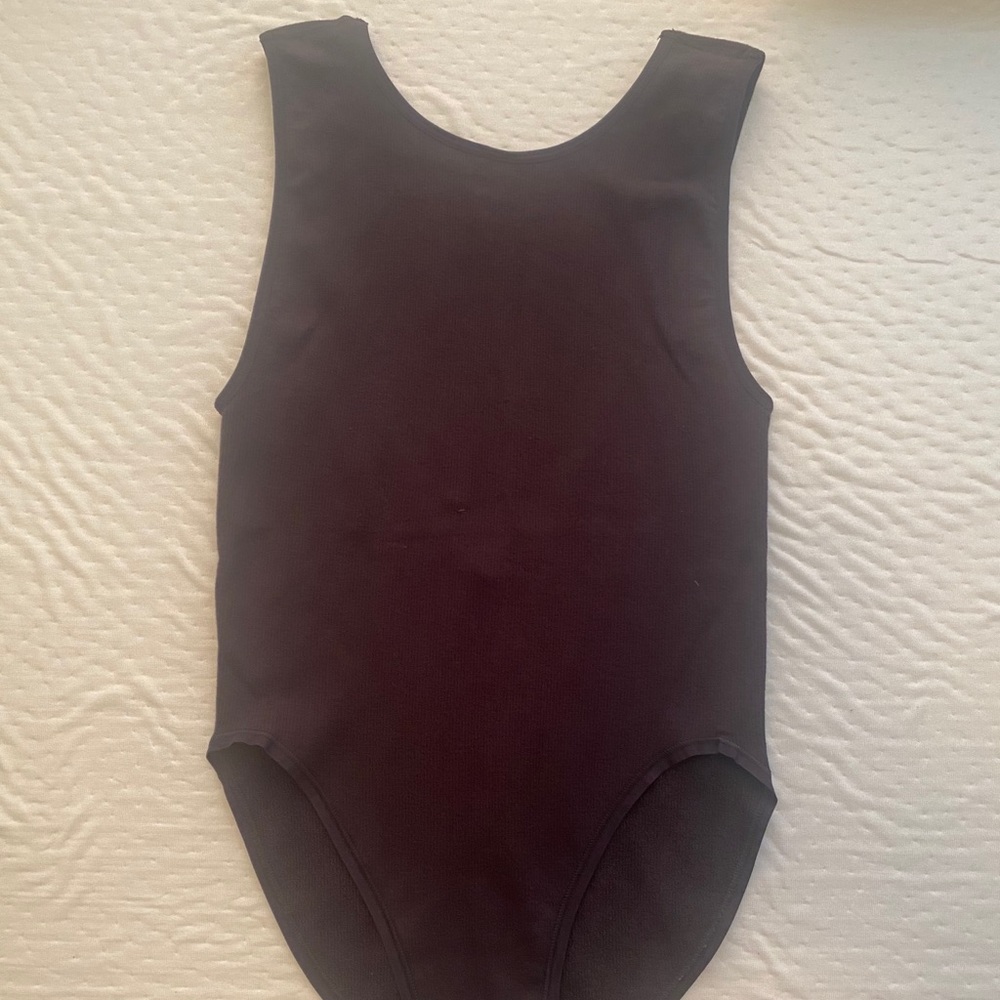 Dark grey ribbed bodysuit